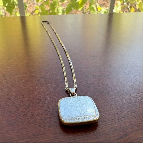 Vintage 1940s -1950s Sterling Silver Egyptian Revival Scarab Enamel Necklace✨ - Picture 7 of 15